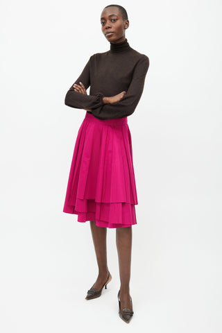 Hermès Fuchsia Pleated Wrap Skirt