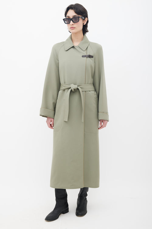 Hermès Green Belted Trench Coat