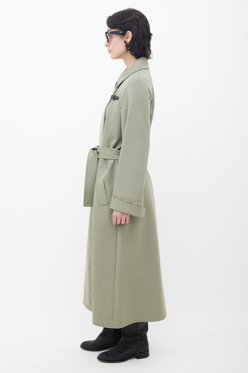 Hermès Green Belted Trench Coat