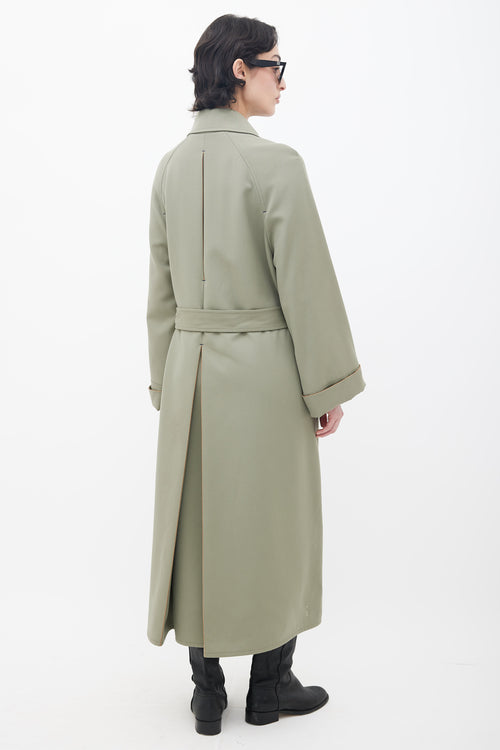 Hermès Green Belted Trench Coat