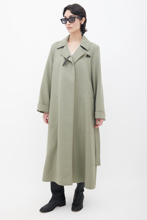 Hermès Green Belted Trench Coat