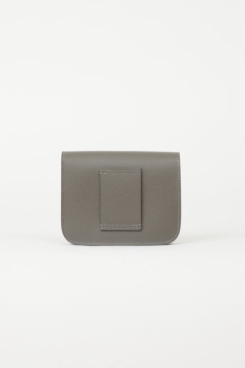 Hermès Grey 
Silver Constance Slim Wallet