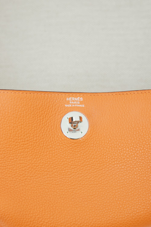 Hermès 2008 Orange Clemence Leather Lindy Voyage 45  Bag