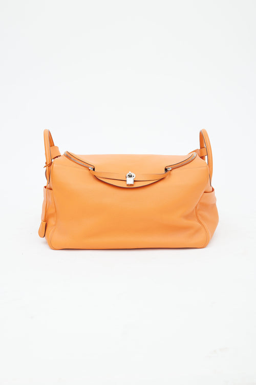 Hermès 2008 Orange Clemence Leather Lindy Voyage 45  Bag