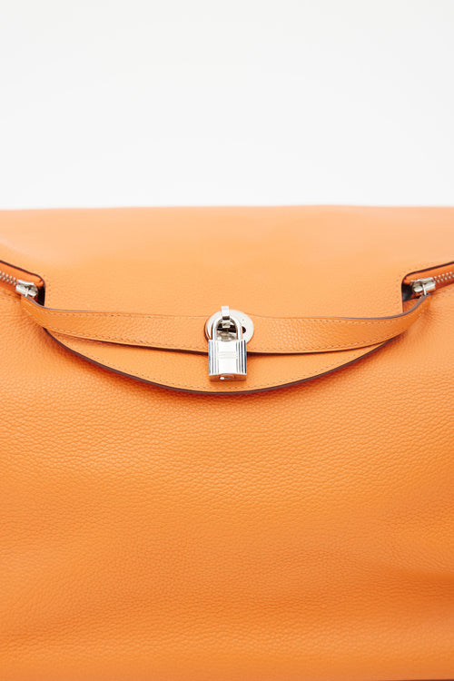 Hermès 2008 Orange Clemence Leather Lindy Voyage 45  Bag