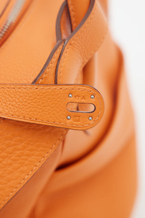 Hermès 2008 Orange Clemence Leather Lindy Voyage 45  Bag