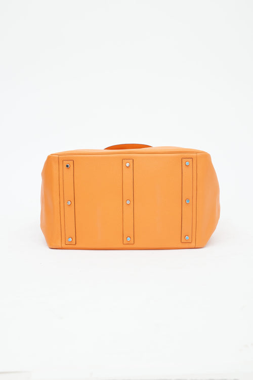 Hermès 2008 Orange Clemence Leather Lindy Voyage 45  Bag