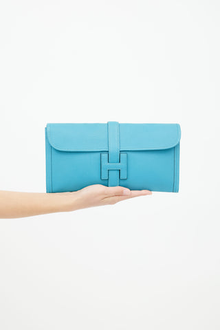 Hermès 2006 Bleu Paon Jige Elan 29 Clutch