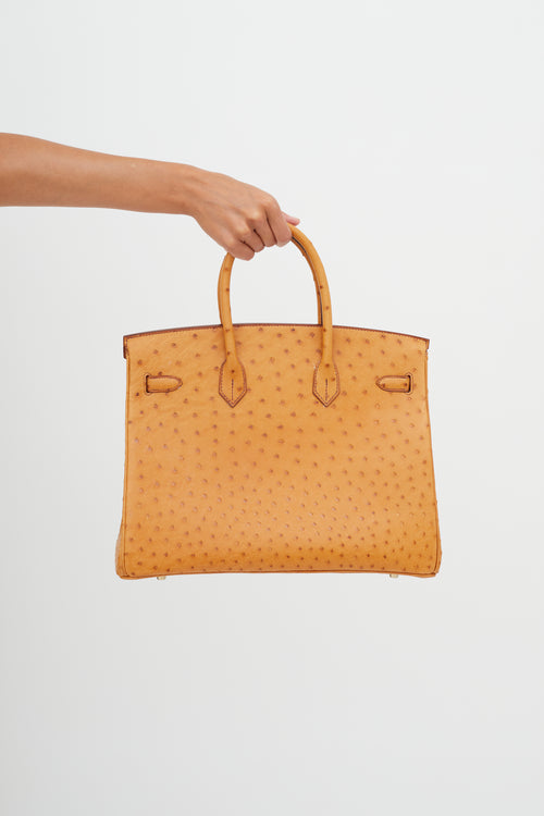 Hermès Saffron Leather Birkin 35 Bag