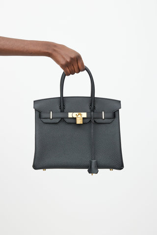  Hermès 2022 Noir Clemence Birkin 30 Bag