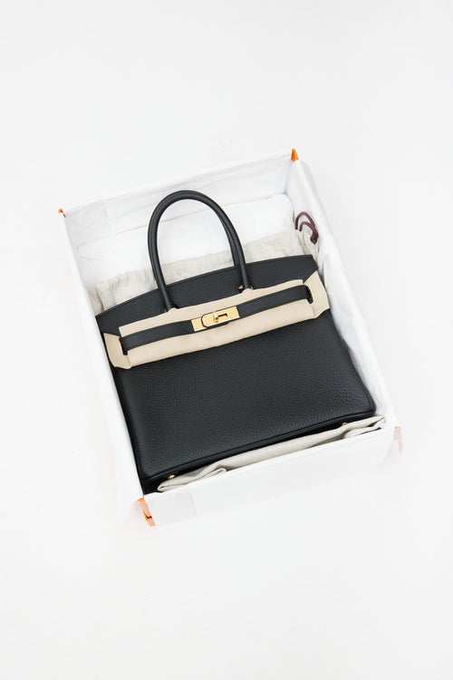  Hermès 2022 Noir Clemence Birkin 30 Bag