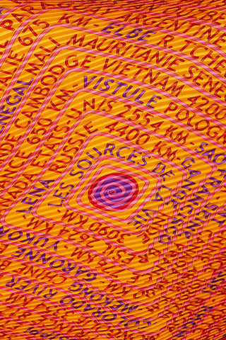 Hermès Orange 
Pink Les Sources de la Vie Plissé Scarf