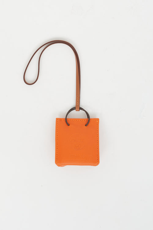 Hermès Orange Milo Leather Bag Charm