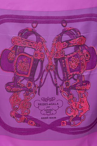 Hermès Purple 
Pink Brides De Gala 90 Print Scarf