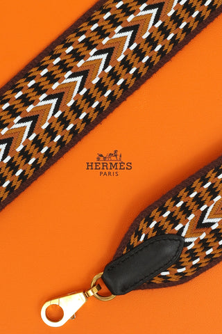 Hermès 2022 Brown Toile Swift Sangle Allegro 50mm Strap