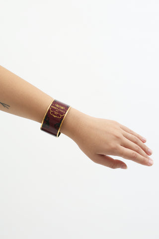 Hermès Burgundy Brides de Gala Tattoo Extra Wide Bangle