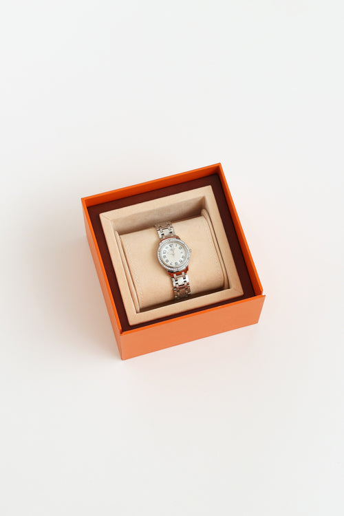 Hermès Clipper Nacre Bezel Diamond Watch