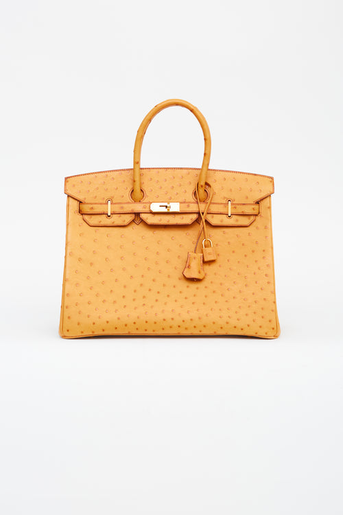 Saffron Leather Birkin 35 Bag