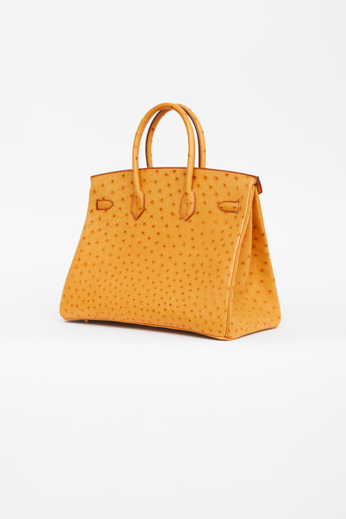 Saffron Leather Birkin 35 Bag