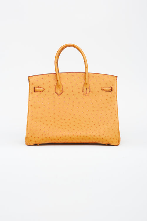 Saffron Leather Birkin 35 Bag