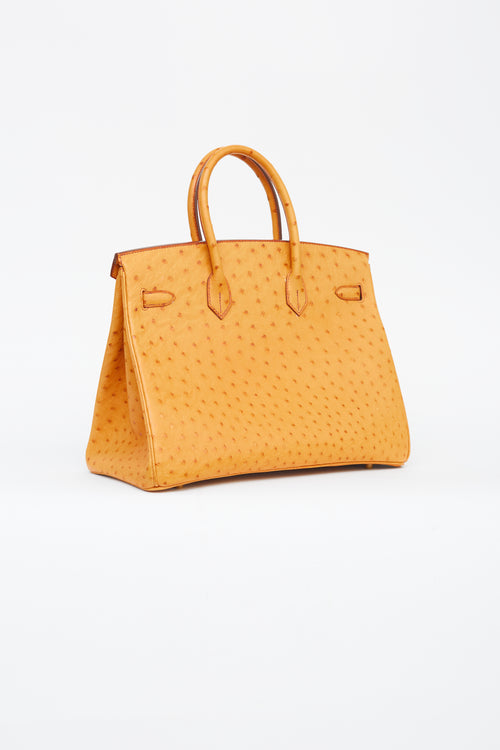 Saffron Leather Birkin 35 Bag