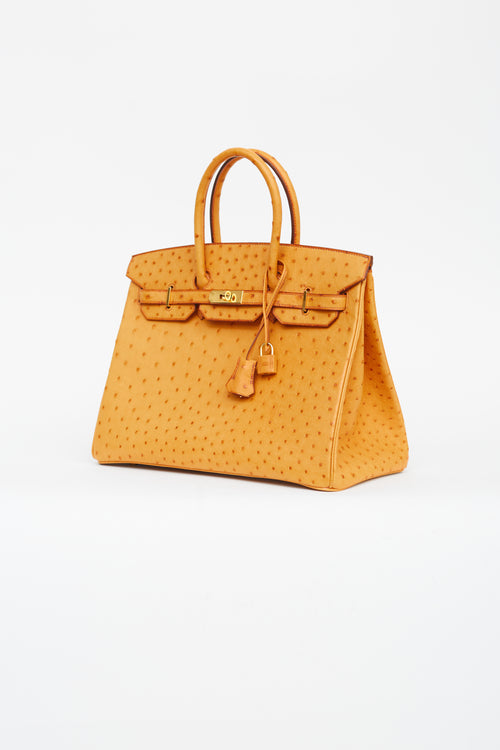 Saffron Leather Birkin 35 Bag