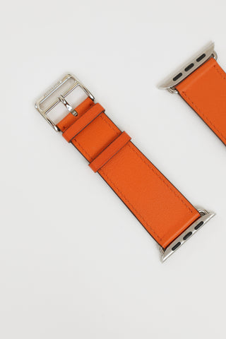 Hermès Apple Watch Orange Leather Strap