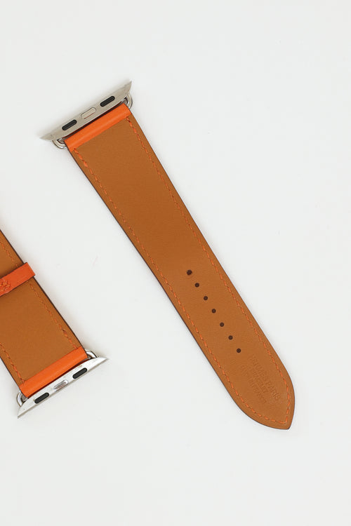 Hermès Apple Watch Orange Leather Strap