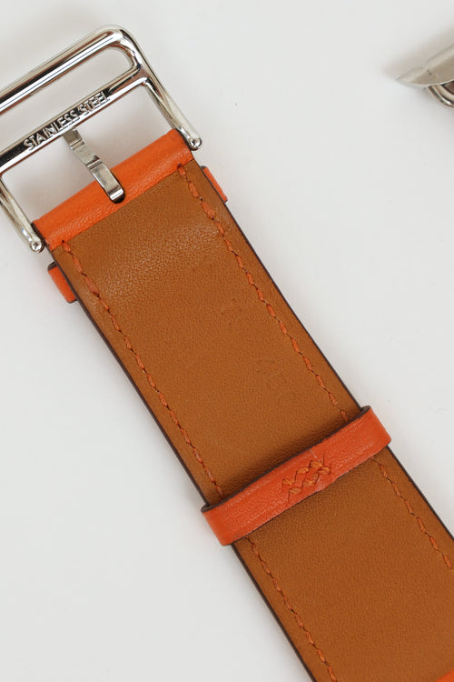 Hermès Apple Watch Orange Leather Strap