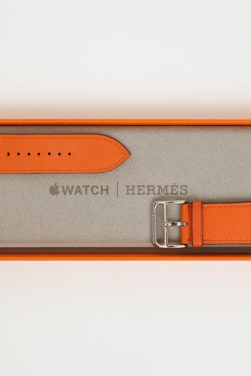 Hermès Apple Watch Orange Leather Strap