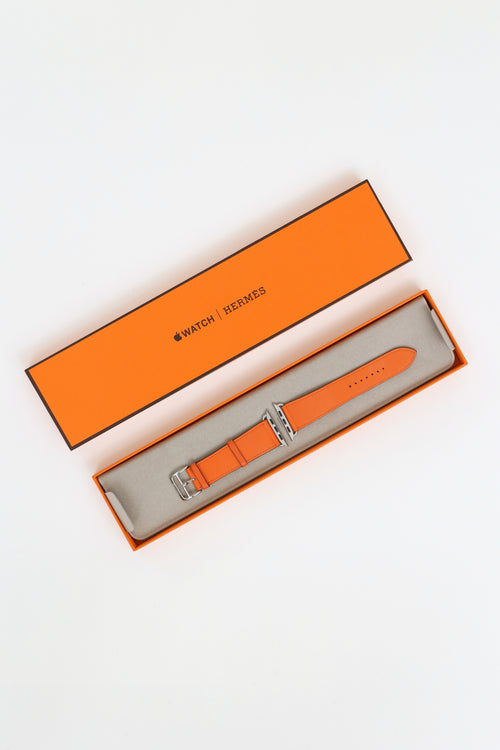 Hermès Apple Watch Orange Leather Strap