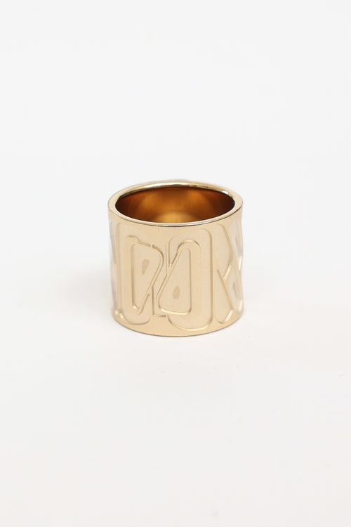 Hermès Gold Tone Scarf Ring