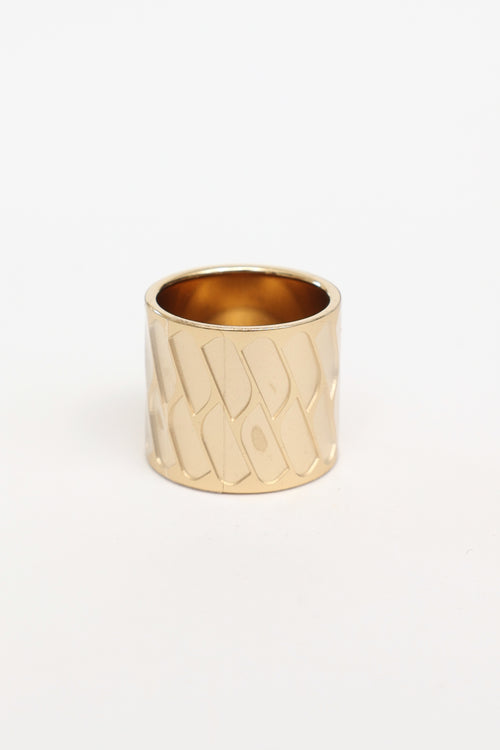 Hermès Gold Tone Scarf Ring