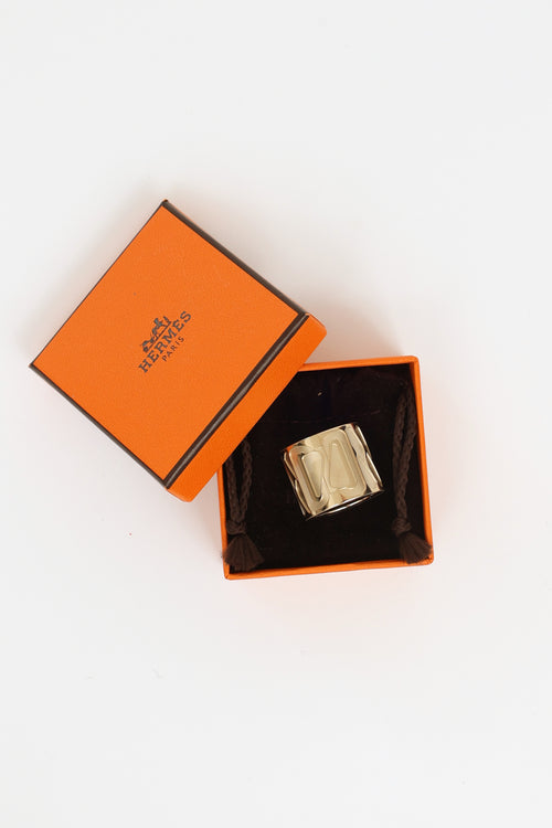 Hermès Gold Tone Scarf Ring