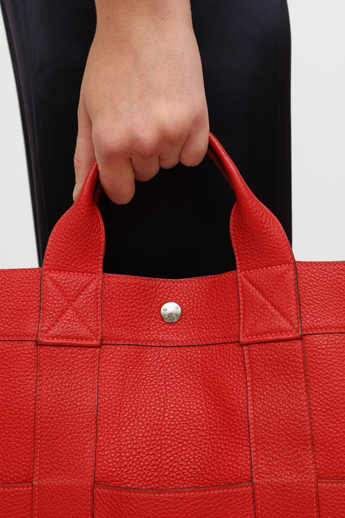 Rouge Clemence Togo Fourre Tout GM Bag