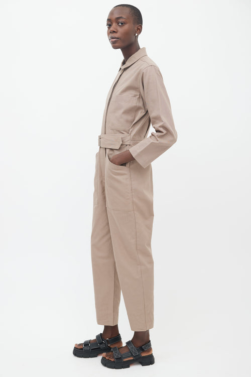 Horses Atelier Brown Long Sleeve Belted Jumpsuit