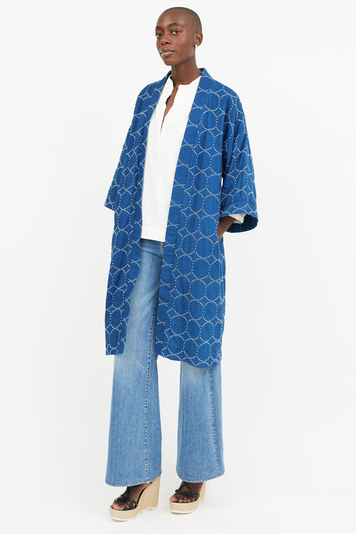 Horses Atelier Blue 
White Embroidery  Coat