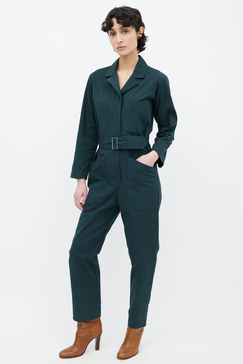 Horses Atelier Forest Green Belted Field Jumpsuit