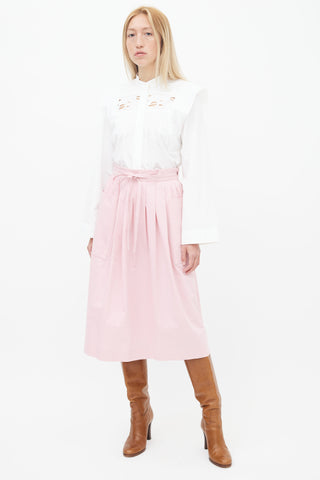 Horses Pink Wrap Midi Skirt