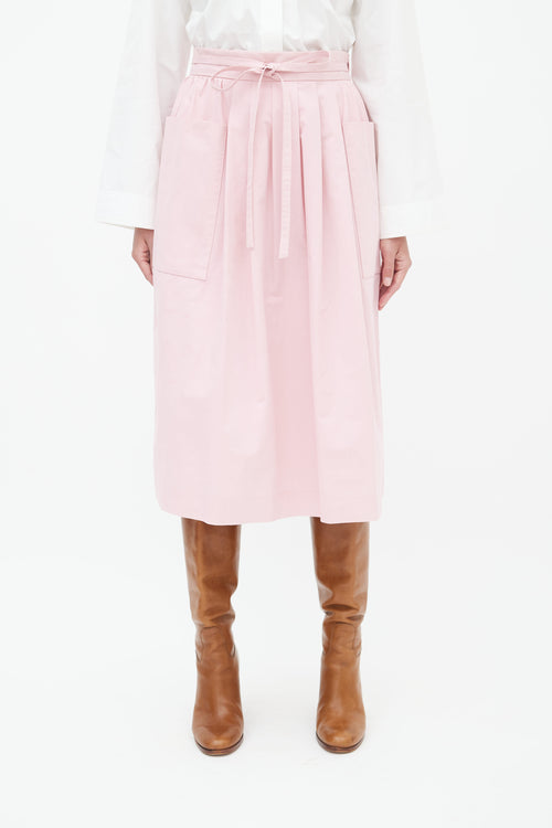 Horses Pink Wrap Midi Skirt