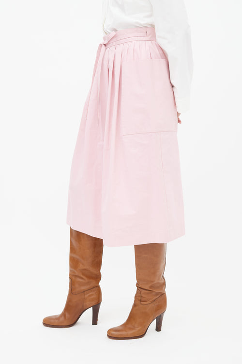 Horses Pink Wrap Midi Skirt