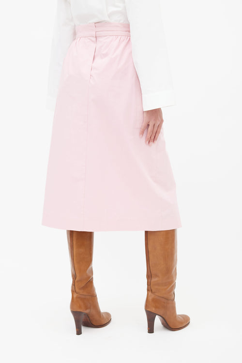 Horses Pink Wrap Midi Skirt