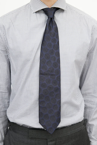 Hugo Boss Navy 
Black Floral Silk Tie