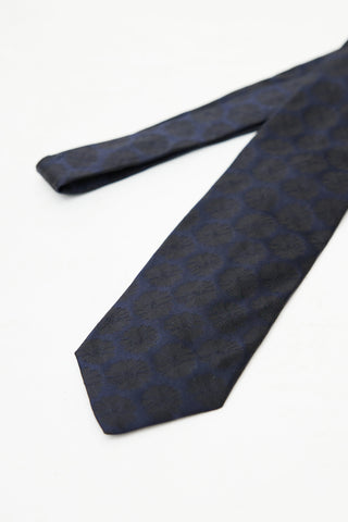 Hugo Boss Navy 
Black Floral Silk Tie