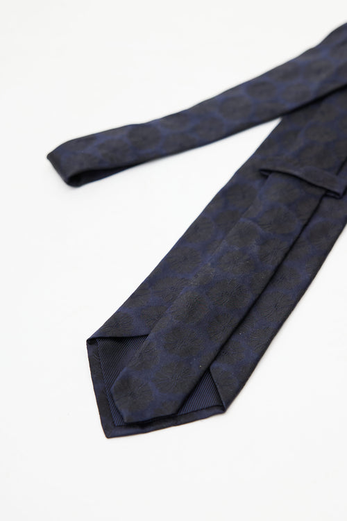 Hugo Boss Navy 
Black Floral Silk Tie