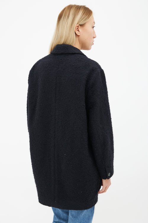 Isabel Marant Black Textured Wool Long Coat