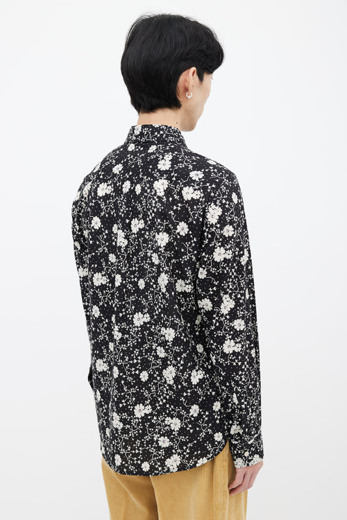 Isabel Marant Black 
White Ilako Floral Print Shirt