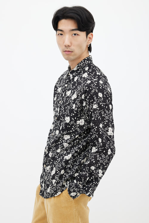 Isabel Marant Black 
White Ilako Floral Print Shirt