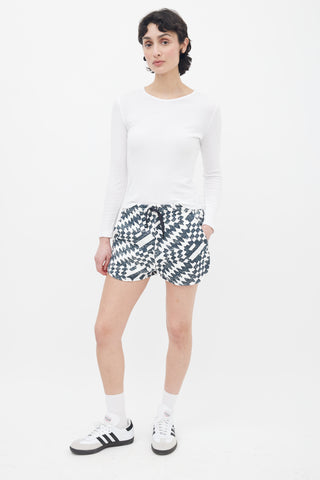 Isabel Marant Étoile Black 
White Print Mifikia Sweat Short