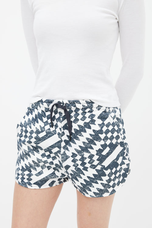 Isabel Marant Étoile Black 
White Print Mifikia Sweat Short